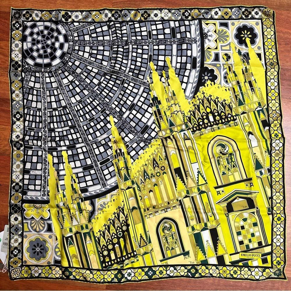 Emilio Pucci Cities of‎ the World Milan Duomo Silk Scarf Rare Collectible Print - Picture 4 of 13